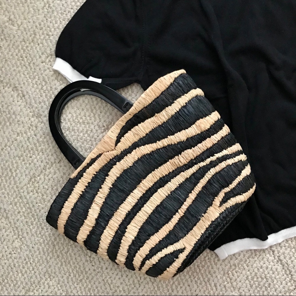 TALBOTS Woven Zebra Purse